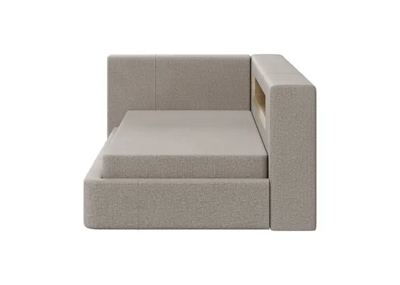 Диван-кровать Cube c нишей L (бежевый, рогожка)