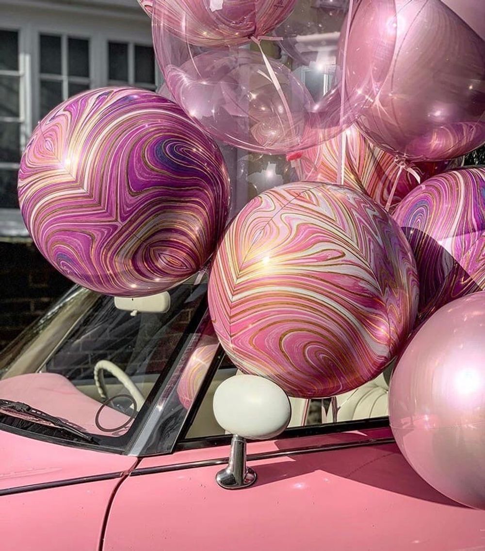 Шар (18"/46 см) Сфера 3D, Deco Bubble, Сиреневый, Кристалл