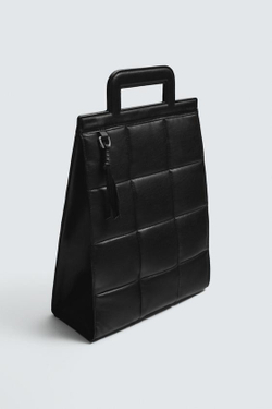 ZARA СТЕГАНАЯ СУМКА, ЧЕРНЫЙ