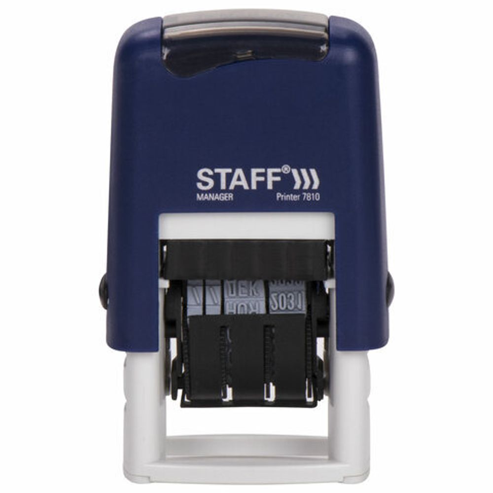 Датер-мини STAFF, месяц буквами, оттиск 22х4 мм, "Printer 7810", 237432