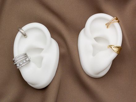 Силиконовое ухо 6см для демонстрации украшений, цвет белый