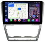 Магнитола для Skoda Octavia A5 2004-2013 (рамка серебро) - FarCar 005M монитор 10.36" QLED на Android 14, TS18, CarPlay, 4G SIM-слот