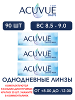 Однодневные контактные линзы Acuvue Oasys MAX 1-Day (комплект 90 линз)