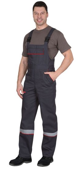 Костюм "Сириус-Мастер" полукомбинезон (серый/красный)