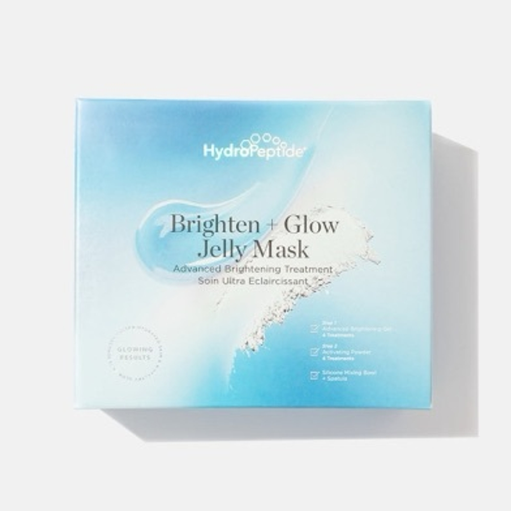 HydroPeptide Двухфазная маска-желе для увлажнения,сияния и выравнивания тона кожи| BRIGHTEN & GLOW JELLY MASK / Набор 4 шт ./