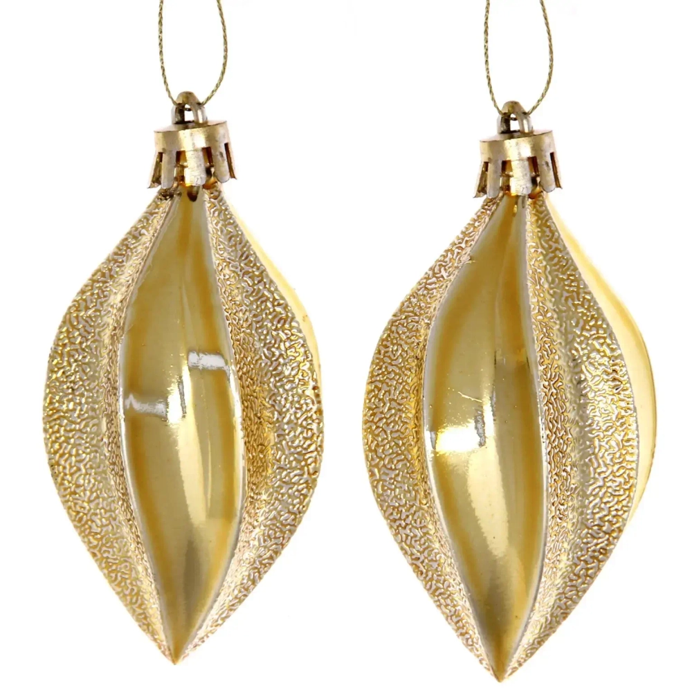Ёлочные игрушки «Таинственное очарование» Капля 8 см (набор 2шт), золото