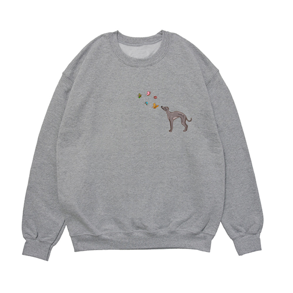 Свитшот "Левретка и бабочки"