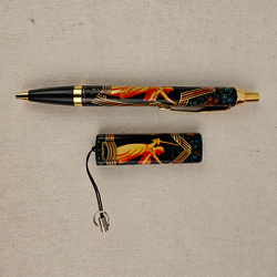 Набор "Победа!" флешка и ручка Parker с ручной росписью Палех в футляре