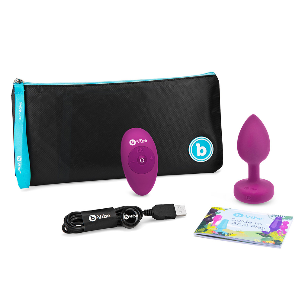 b-Vibe Vibrating Jewel Plug S/M - Анальная пробка с вибрацией