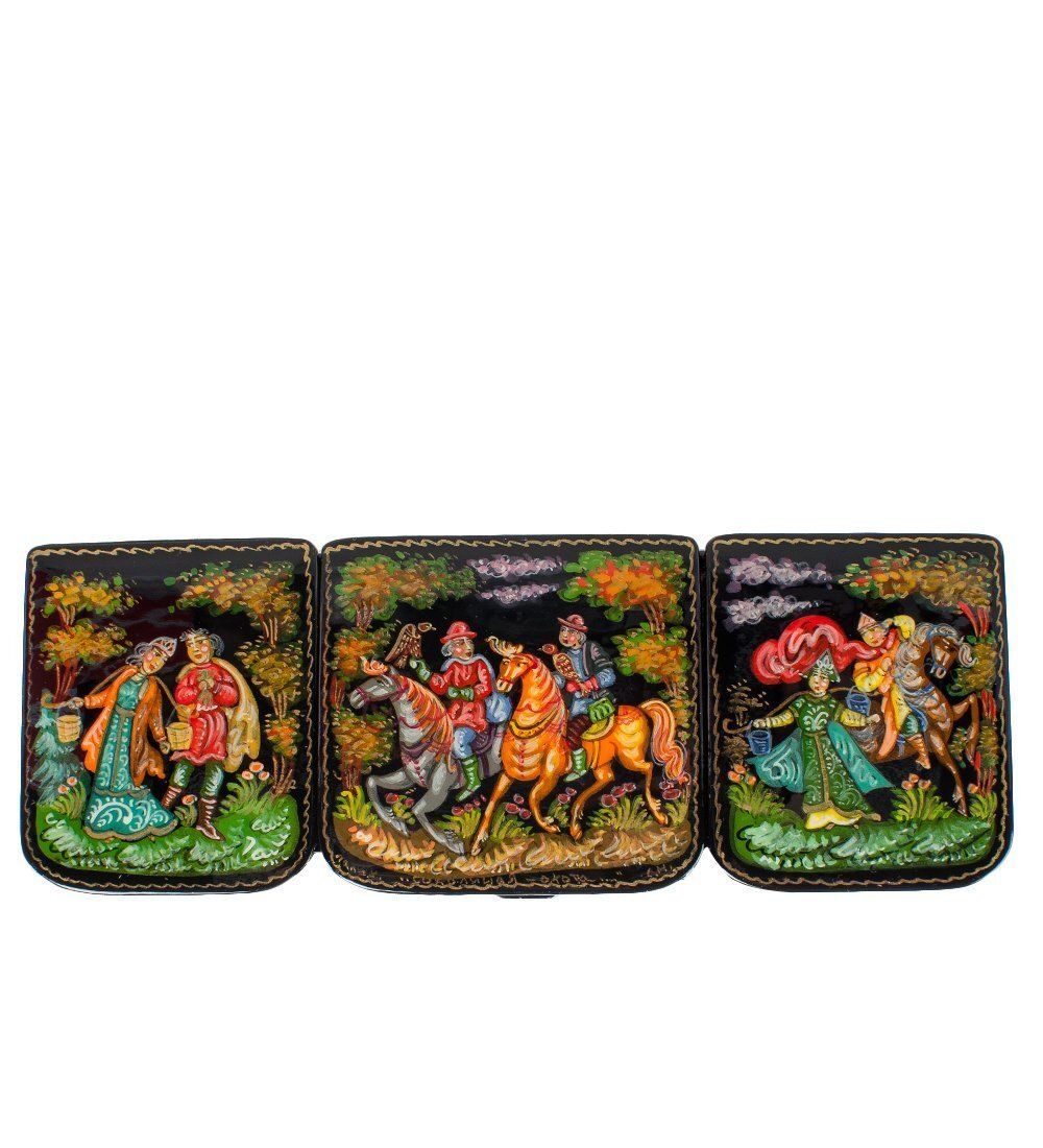 Народные промыслы ШК-85/14 Шкатулка «Соколиная охота» 18х6,5