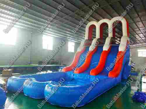 Надувная водная горка с бассейном «Летние забавы» размер 8*4*4 м