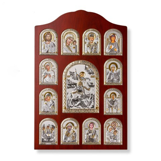 Георгий Победоносец, иконостас, красное дерево 220х320мм