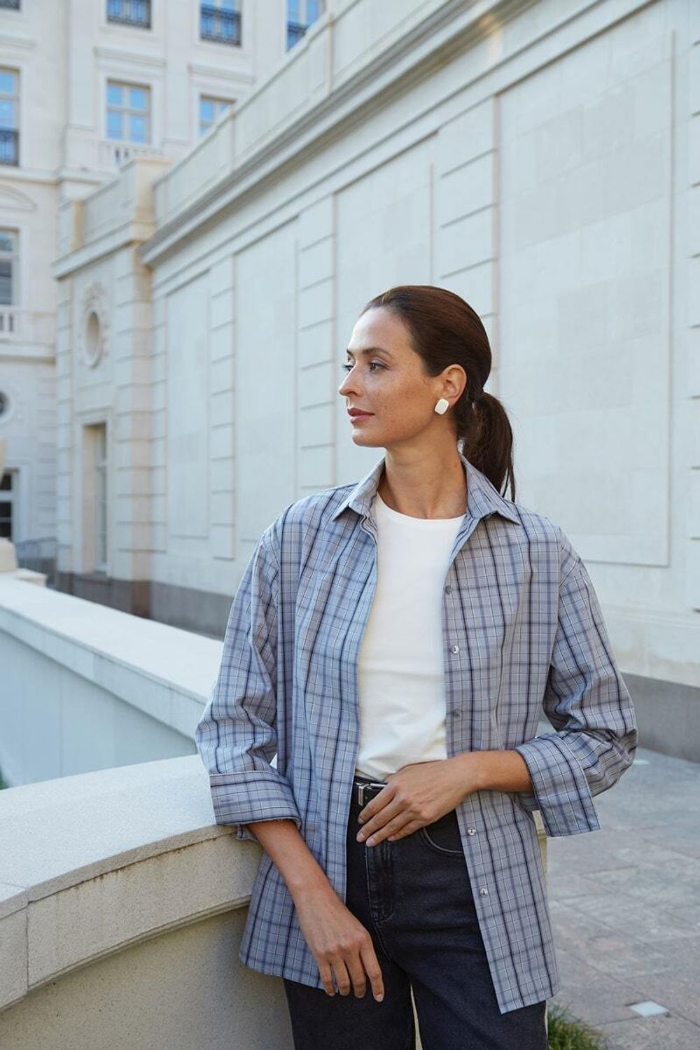 Рубашка Хельсинки серая клетка (размеры XS)