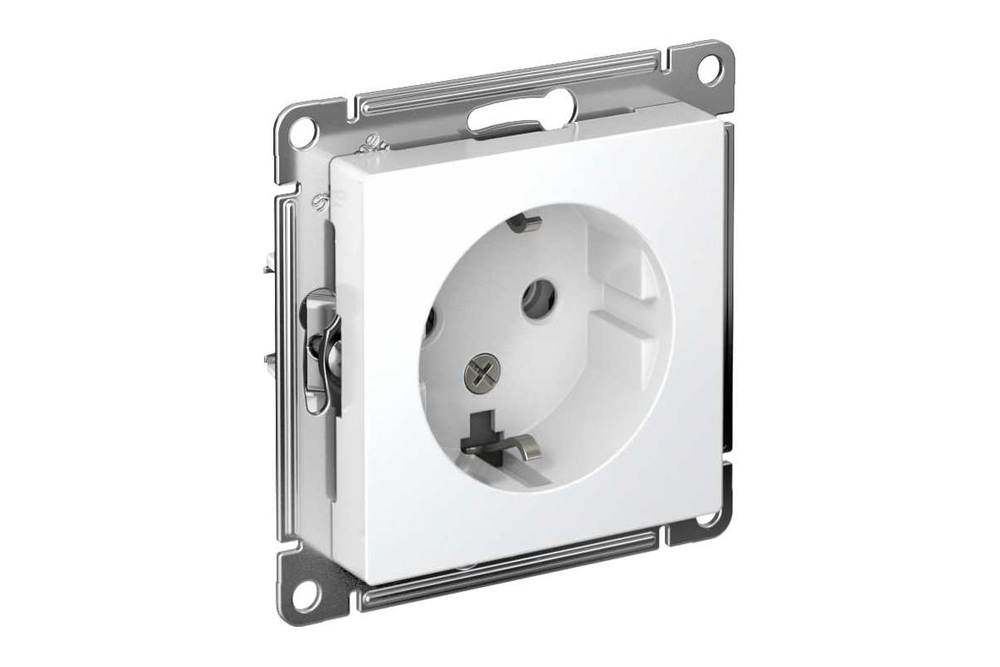 Механизм розетки Systeme Electric (Schneider Electric) 1-м AtlasDesign, с заземлением, 16 А, белый ATN000143
