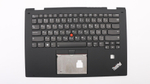 Верхняя панель с клавиатурой (топкейс) для ноутбука Lenovo ThinkPad X1 Yoga 2nd Gen FingerPrint, черная, с подсветкой, раскладка - казахская (01HY821)