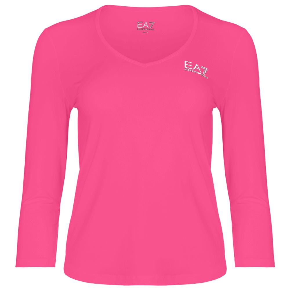 Женская теннисная футболка (dł. Рукава) EA7 Woman Jersey T-shirt - pink yarrow