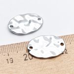 Коннектор Овал, цвет серебро (родий), размер 21*14 мм, цена за 1 шт