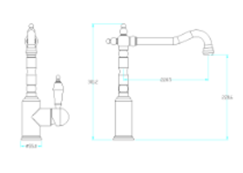 Смеситель для кухни с краном Boheme MEDICI Ripresa