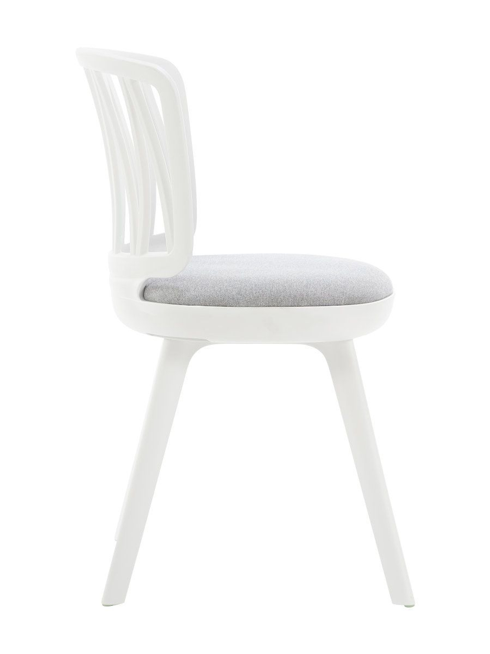 Стул пластиковый LA ALTA VIOLA белый с серой подушкой