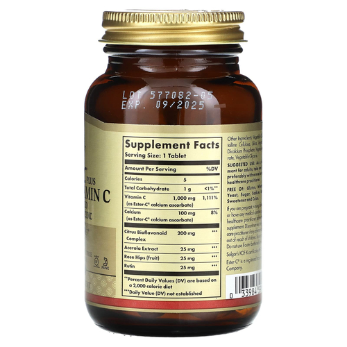 Solgar, Ester-C с витамином C, 1000 мг, 60 таблеток