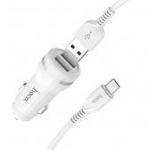 АЗУ USB Hoco Z27 (12W, 2 порта, кабель Type-C) Белый