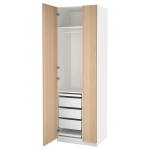 Гардероб - PAX / FORSAND IKEA/ПАКС/  ФОРСАНД ИКЕА,  236х75 см, белый/под беленый дуб
