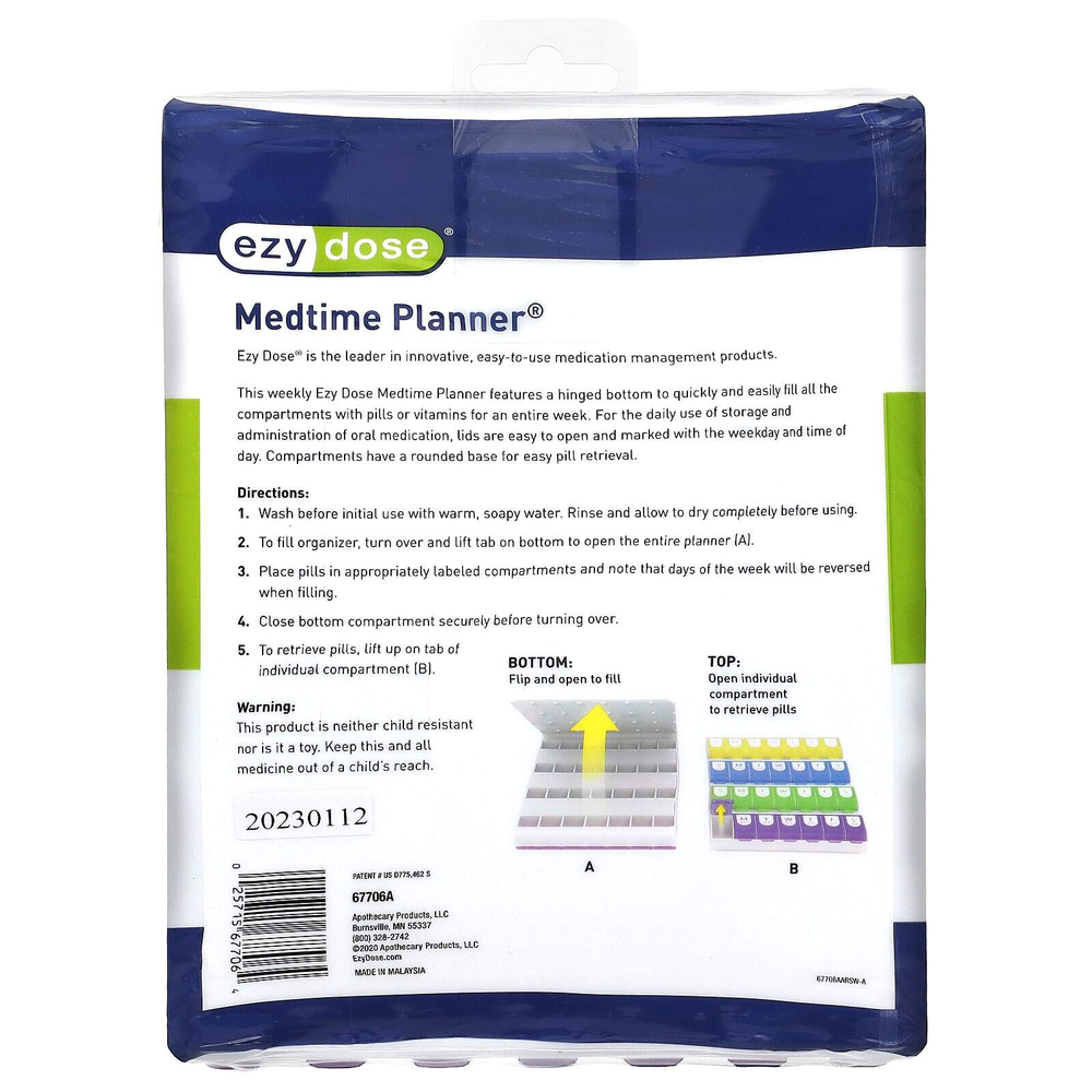 Ezy Dose, еженедельно, 4 шт. в день, с Easy-Fill, 1 шт.