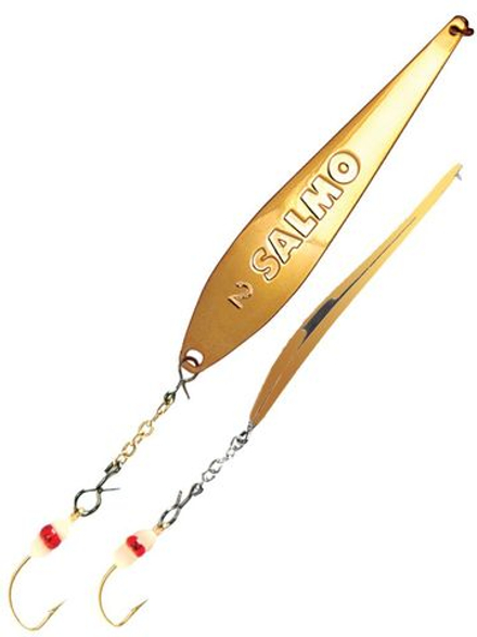 Блесна Lucky John S-3-Z с цепочкой и тройником 55мм, 6.5г (медь/золото/никель)