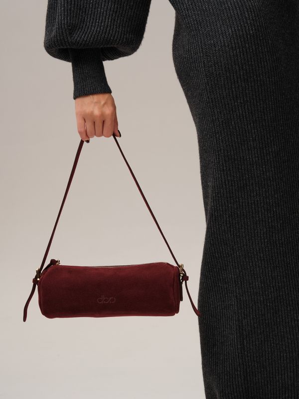 Замшевая сумка DBR 31343 красное вино