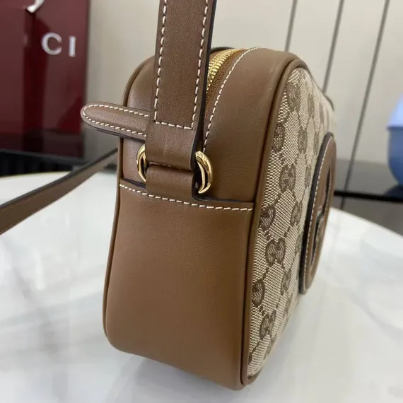 Мини-сумка через плечо Gucci Blondie, коричневый