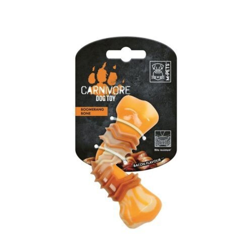Игрушка для собак MPets  Карнивор бумеранг, вкус бекона, желтая 15.5x6.1x3.7 см