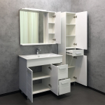Тумба-умывальник Comforty Модена 90М белая с раковиной Quadro 90