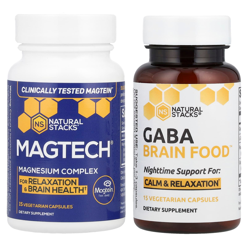 Natural Stacks, Sleep Stack, 2 флакона, 15 вегетарианских капсул в каждой