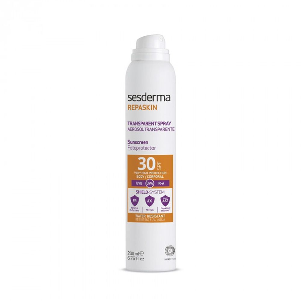 REPASKIN TRANSPARENT SPRAY Body sunscreen SPF 30 – Спрей солнцезащитный прозрачный для тела СЗФ 30, 200 мл (Aerosol)