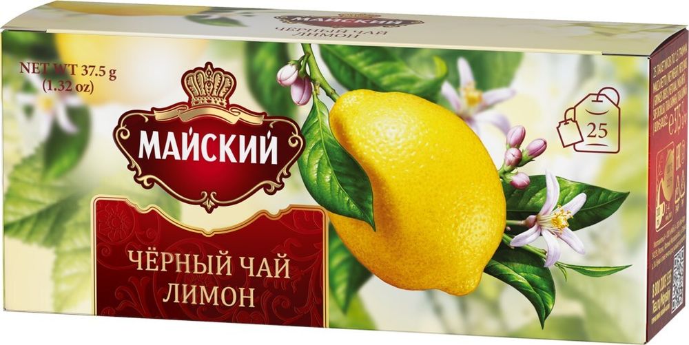 Чай черный Майский, лимон, 25 пак