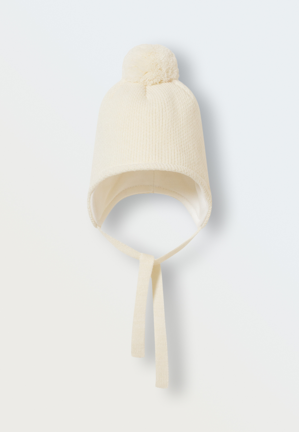 Зимний комплект шапка с манишкой (экрю)