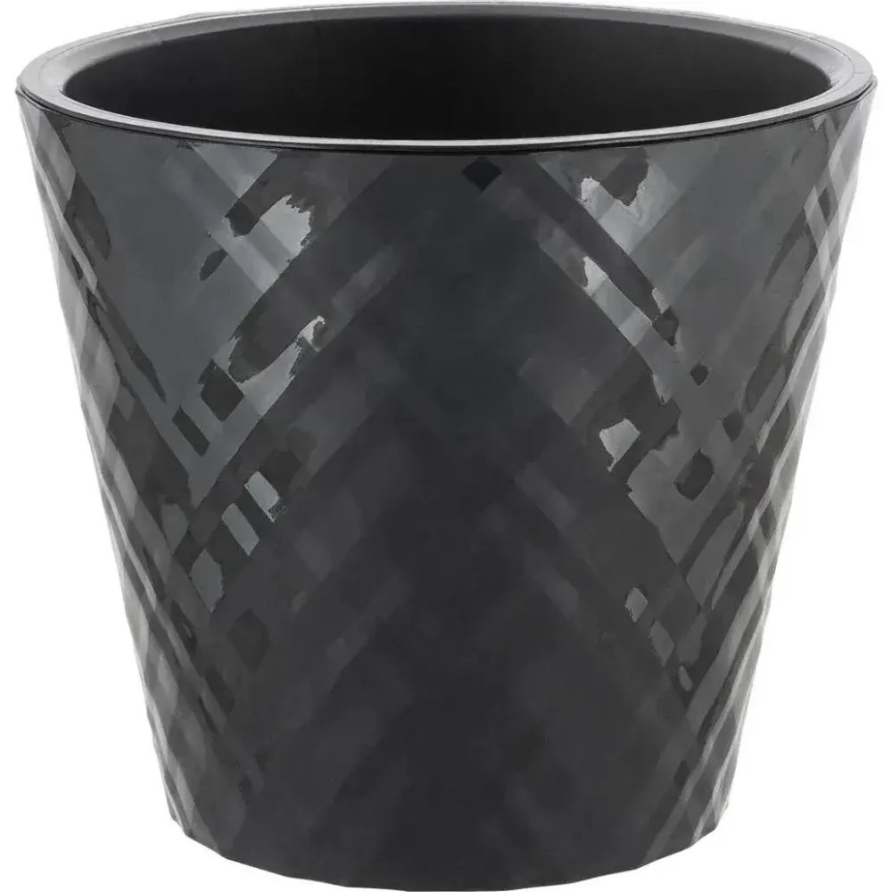 Горшок для цветов InGreen Manhattan D280мм, 11л c дренажной вставкой, оникс