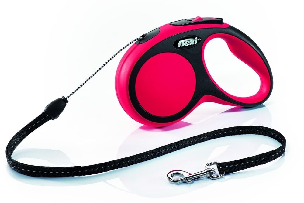 flexi рулетка New Comfort М (до 20 кг) трос 5 м черный/красный