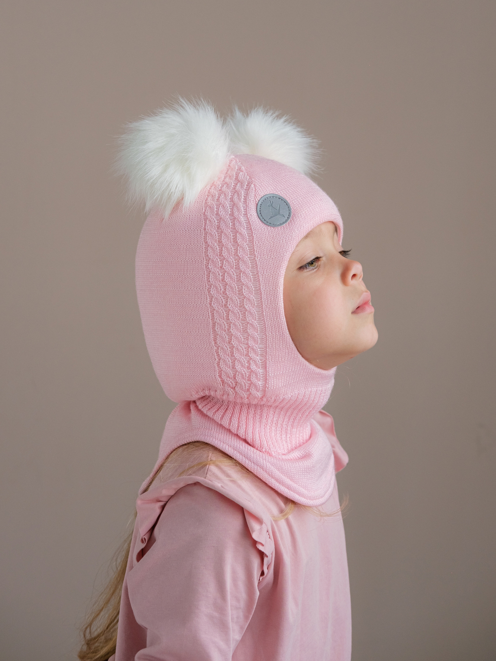 Шлем зимний вязаный (Розовое облачко) ЗУМ-ЗУМ