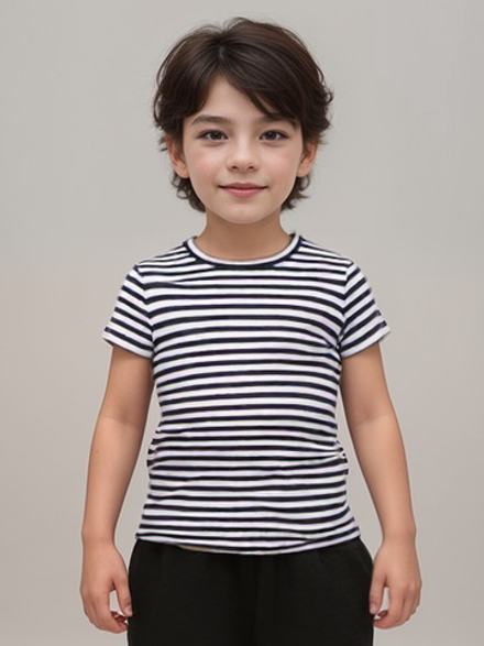 1070 Футболка детская сине/белая полоска (64-122/128)