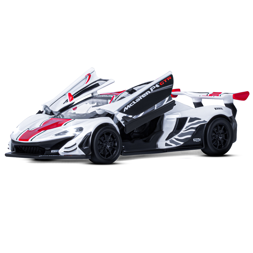 Модель 1:31 Mclaren P1™ GTR, белый, откр. двери, свет, звук, инерция