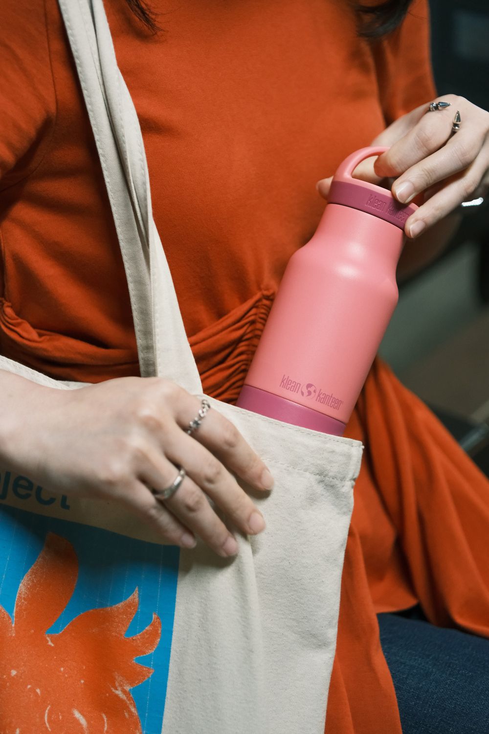 Термобутылка Klean Kanteen Rise Vac Classic Arch Loop 12oz (355 мл) Pink Lemonade