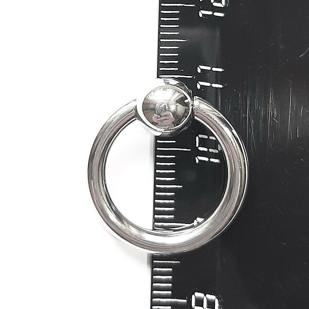 Кольцо сегментное 1 шт. (утяжелитель) для пирсинга, диаметр 16 мм, толщина 3 мм шарик 8 мм. Медицинская сталь.