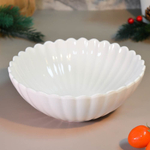 Салатник 19*19*7см Без деколи, форма ребристая, волнистый край, 7123