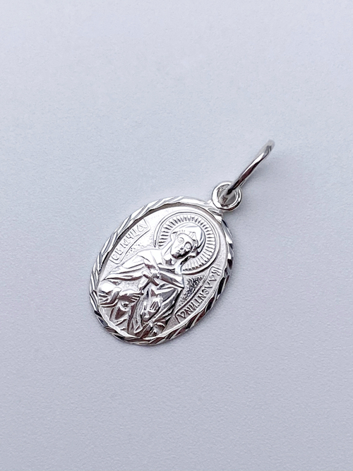 Образок из серебра/Без покрытия/С подвижным ухом/Валентина