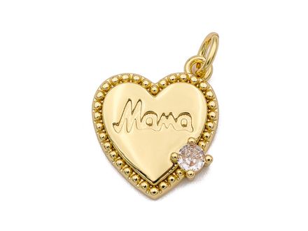 Подвеска "Сердце" 15,5мм, с кристаллом