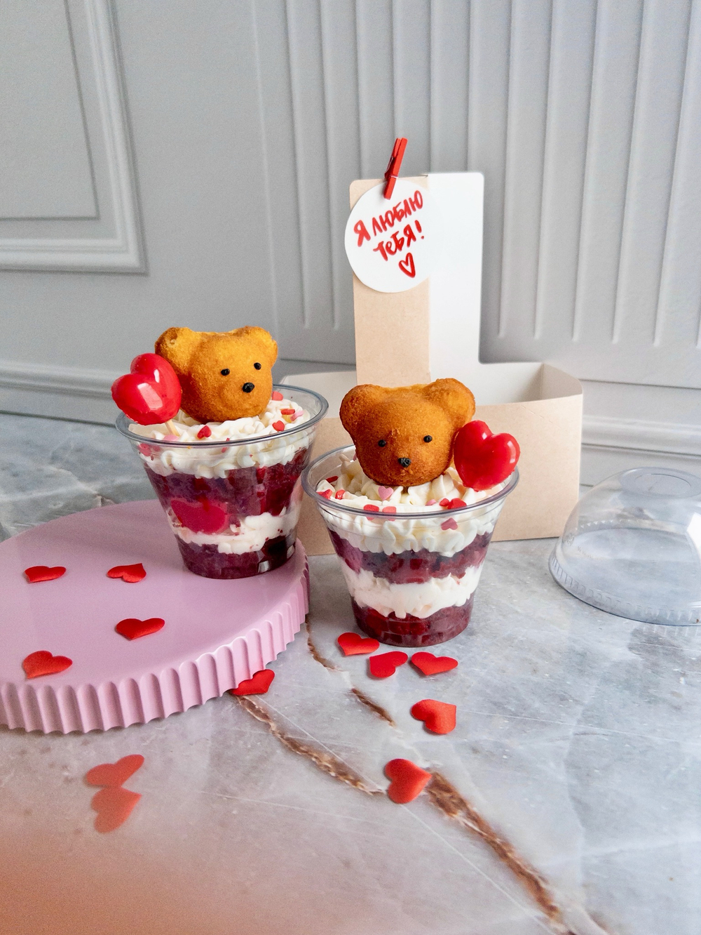 2 Трайфл-торта в стаканчиках «Медвежонок с любовью»