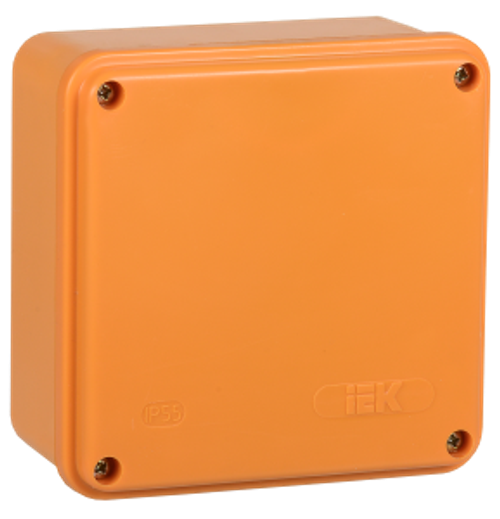 Коробка распаячная огнестойкая ПС безгалогенная (HF) 100х100х50мм 6P 6мм2 IP44 гладкие стенки IEK