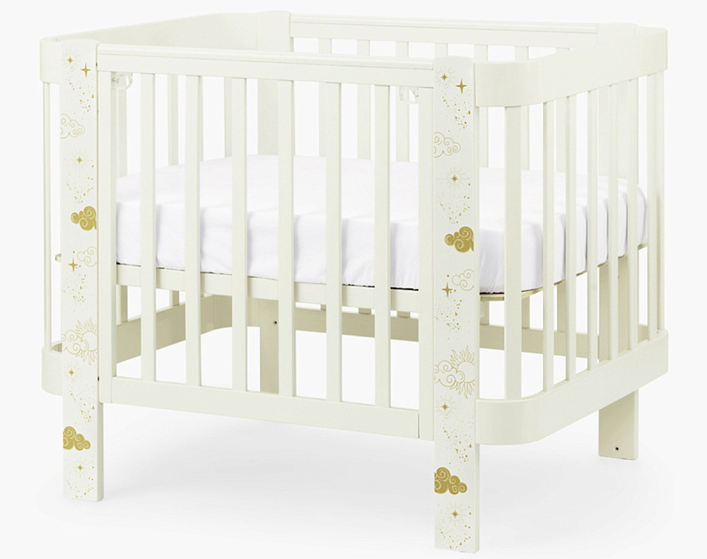 Детская кроватка-трансформер Happy baby Mommy Love в комплекте с расширением 160х70 milky