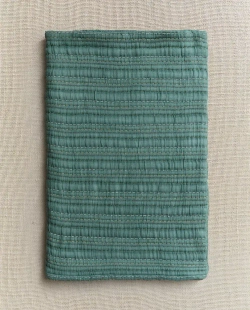 ZARA HOME ПЛЕД ИЗ ХЛОПКОВОГО МУСЛИНА, СИНИЙ